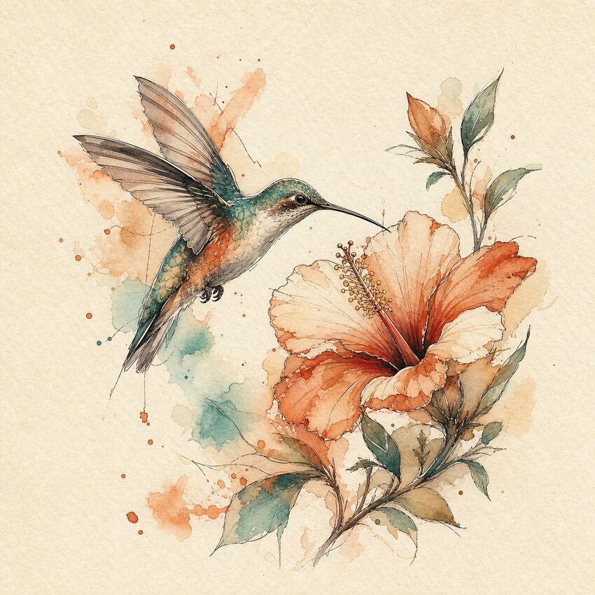 Watercolor tattoo style